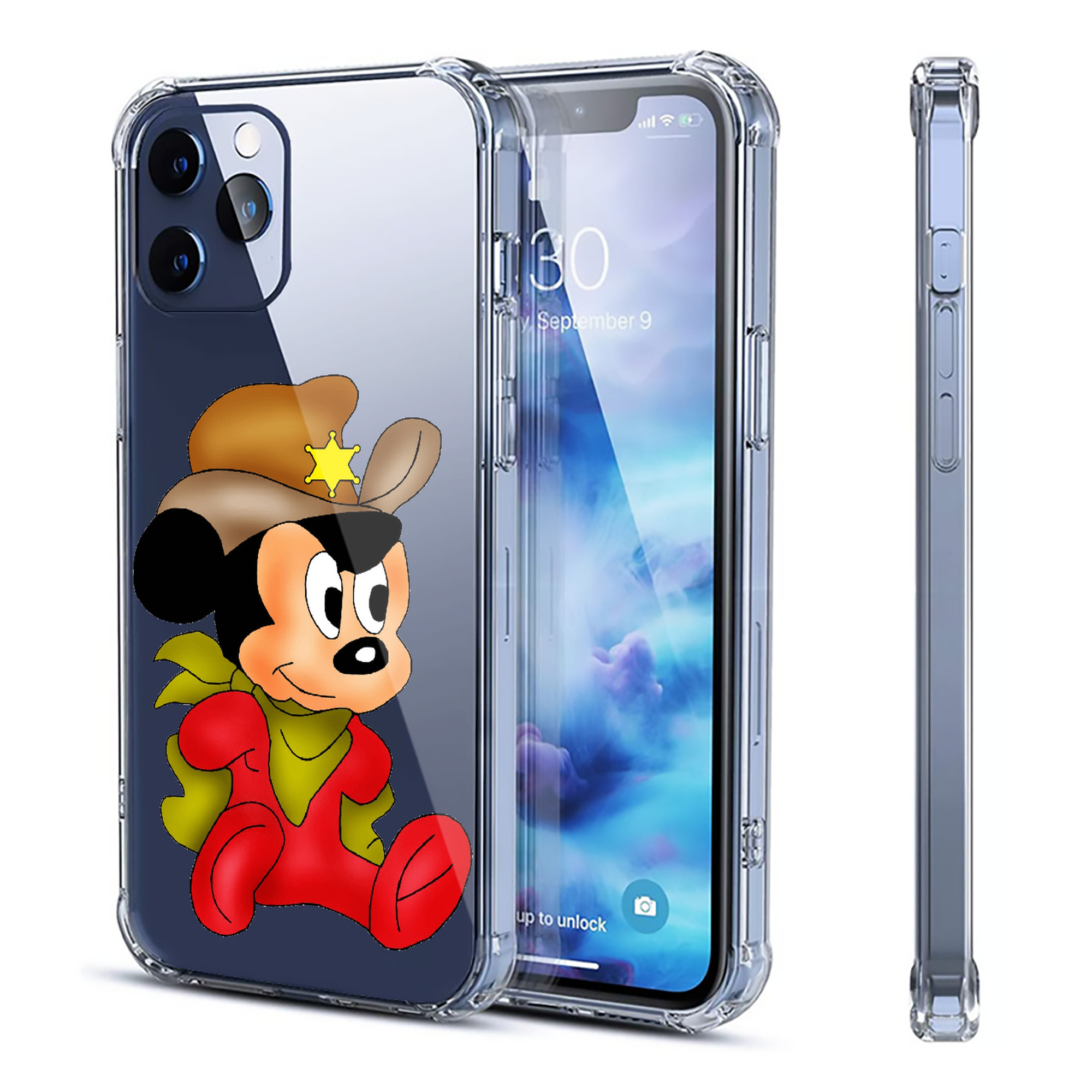 （画像用） ミッキーマウス Mickey Mouse 【iPhone 12シリーズ対応】透明スマホケース（クリアソフトケース）